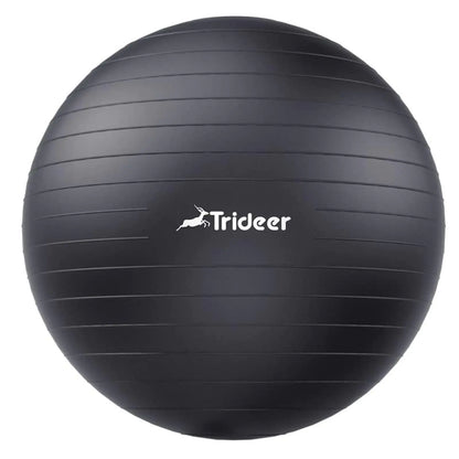 Trideer Extra Thick Yoga Ball Exercise Ball 5 Sizes Ball Chair Heavy Duty Swiss Ball for Balance Stability Pregnancy and Physical Therapy Quick Pump Included (Black M(19-22ines/48-55cm))