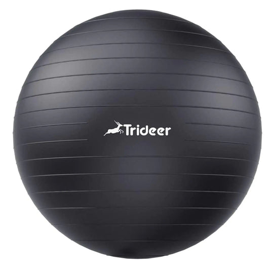 Trideer Extra Thick Yoga Ball Exercise Ball 5 Sizes Ball Chair Heavy Duty Swiss Ball for Balance Stability Pregnancy and Physical Therapy Quick Pump Included (Black M(19-22ines/48-55cm))