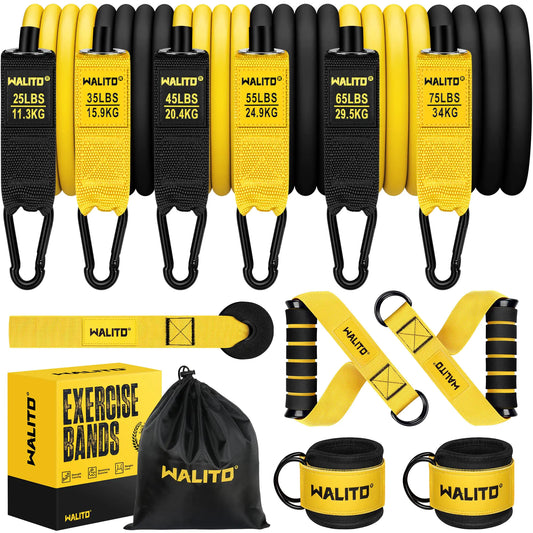 WALITO™ 6-Band Heavy Resistance Training Set (25–75 lbs)