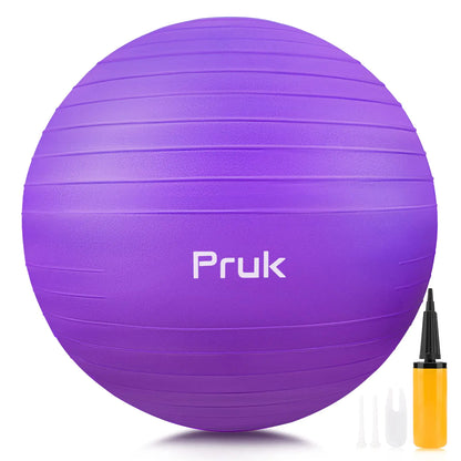 Exercise Ball Yoga Ball Thick Anti-Slip Pilates Ball for Pregnancy Birthing Workout and Core Training Anti-Burst Fitness Ball with Air Pump Suitable for Home Gym Office (30 in Purple)